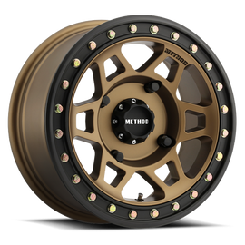 Aluminum Wheels 15x7 MR405 Beadlock UTV Bolt Pattern 4 On 156 Offset 13 Method Bronze BRZ Matte Black Ring Method