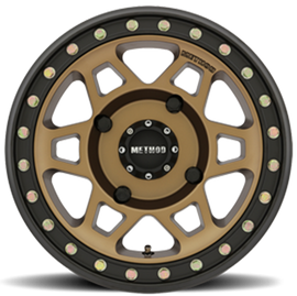Aluminum Wheels 15x7 MR405 Beadlock UTV Bolt Pattern 4 On 156 Offset 38 Method Bronze BRZ Matte Black Ring Method
