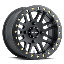 Aluminum Wheels 14x10 MR406 Beadlock UTV Bolt Pattern 4 On 156 Offset -2 Lip Size 3.43 Matte Black MB Method