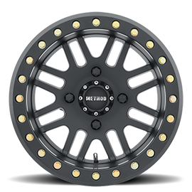 Aluminum Wheels 14x10 MR406 Beadlock UTV Bolt Pattern 4 On 156 Offset -2 Lip Size 3.43 Matte Black MB Method