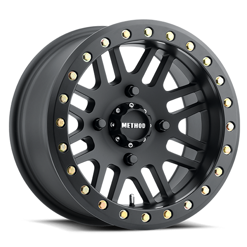 Aluminum Wheels 15x8 MR406 Beadlock UTV Bolt Pattern 4 On 156 Offset -2 Lip Size 2.17 Matte Black MB Method