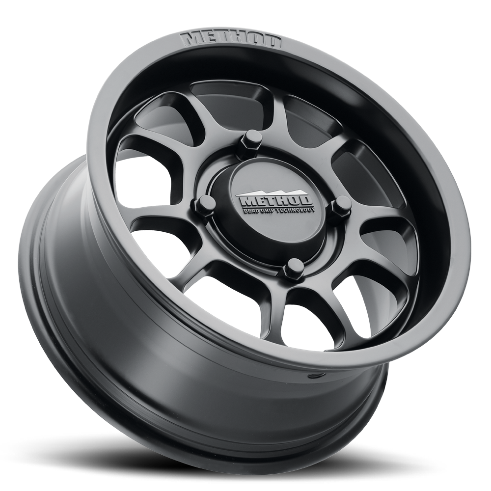 Aluminum Wheels 15x10 MR409 Bead Grip UTV Bolt Pattern 4 On 156 Offset 0 Lip Size 4.33 Matte Black MB Method