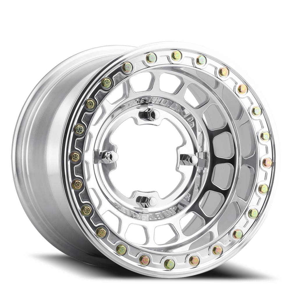 Aluminum Wheels 15x10 MR413 Beadlock UTV Bolt Pattern 4 On 136 Offset 25 Lip Size 2.28 Polished Method