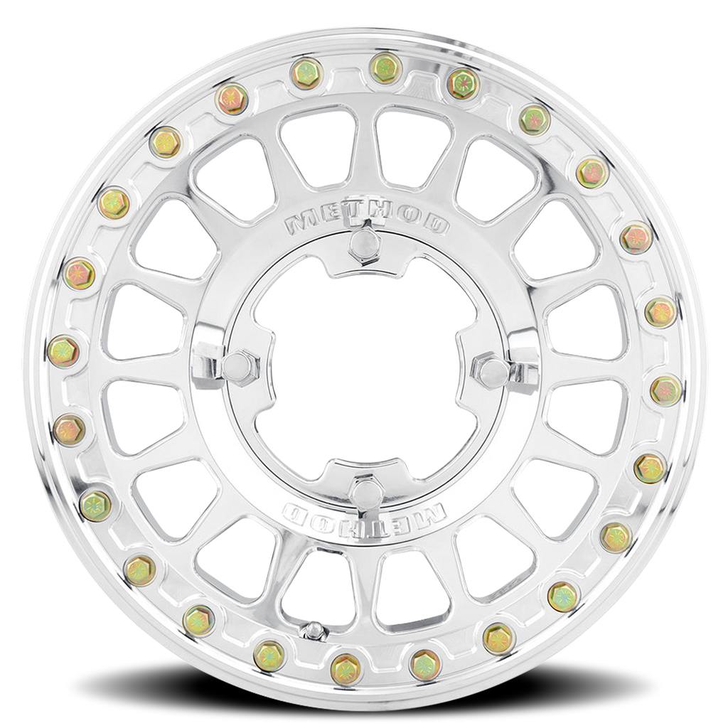 Aluminum Wheels 15x10 MR413 Beadlock UTV Bolt Pattern 4 On 136 Offset 25 Lip Size 2.28 Polished Method
