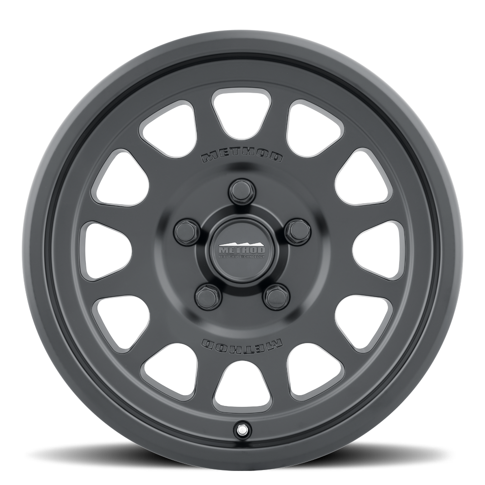 Aluminum Wheels 15x10 MR414 Bead Grip UTV Bolt Pattern 5 On 114.3 Offset 25 Lip Size 2.72 Matte Black MB Method