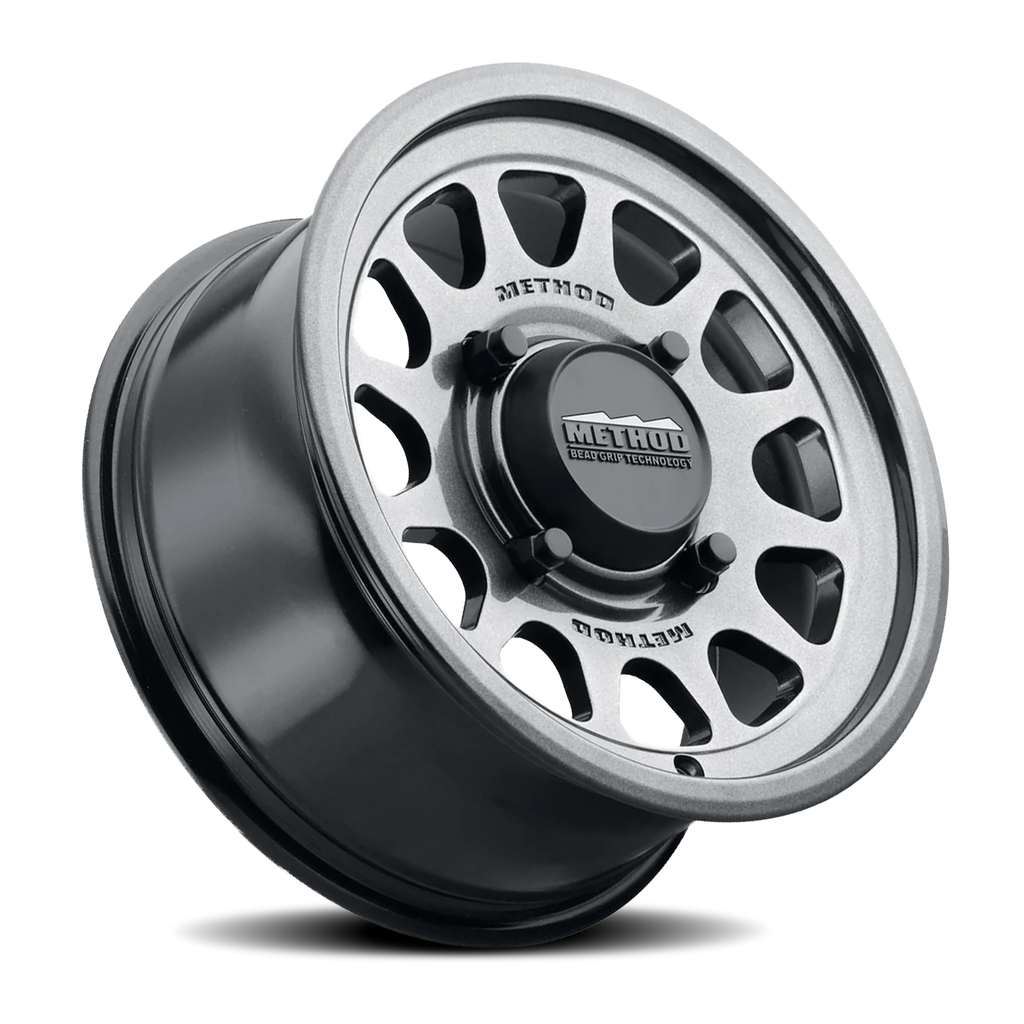 Aluminum Wheels 15x7 MR414 Bead Grip UTV Bolt Pattern 4 On 136 Offset 38 Lip Size 0.79 Graphite GY Method