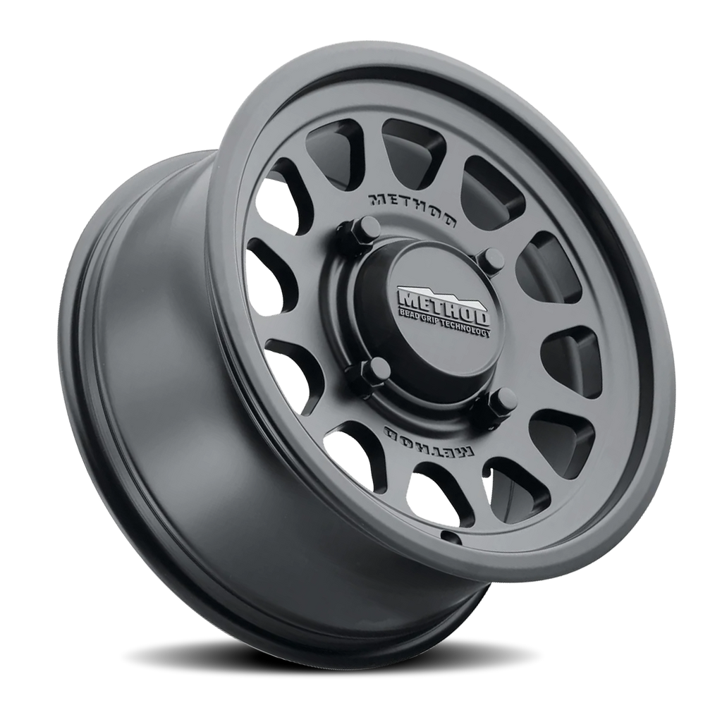Aluminum Wheels 15x7 MR414 Bead Grip UTV Bolt Pattern 4 On 136 Offset 38 Lip Size 0.79 Matte Black MB Method