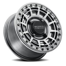 Aluminum Wheels 15x10 MR415 Beadlock UTV Bolt Pattern 4 On 136 Offset 25 Lip Size 2.09 Graphite GY Gloss Graphite Ring Method