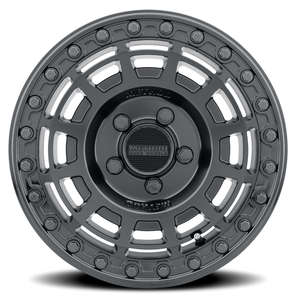 Aluminum Wheels 15x7 MR415 Beadlock UTV Bolt Pattern 5 On 114.3 Offset 38 Lip Size 0 Matte Black MB Gloss Black Ring Method