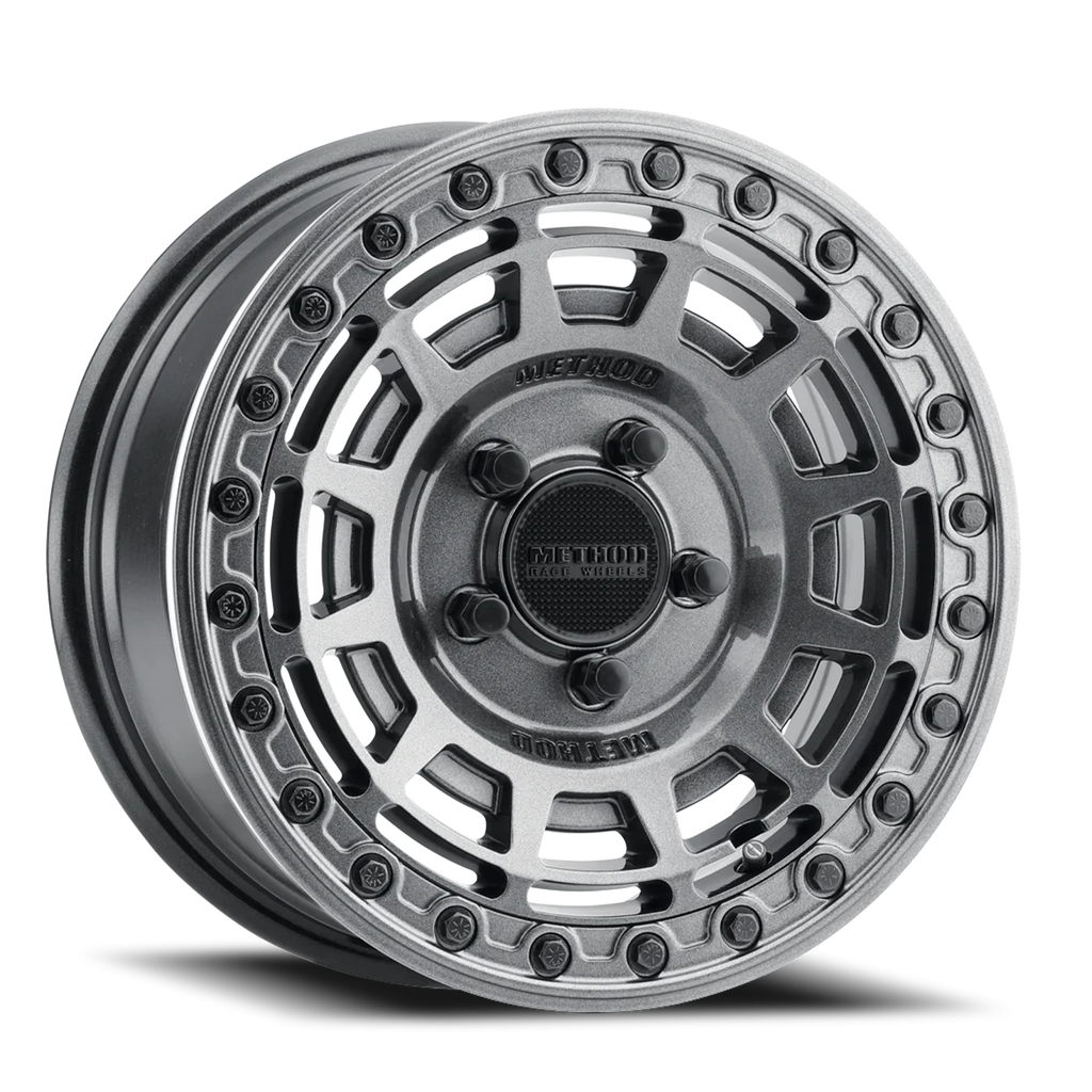 Aluminum Wheels 15x7 MR415 Beadlock UTV Bolt Pattern 5 On 114.3 Offset 38 Lip Size 0 Graphite GY Gloss Graphite Ring Method