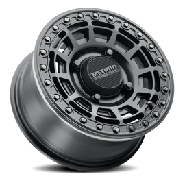 Aluminum Wheels 15x7 MR415 Beadlock UTV Bolt Pattern 4 On 136 Offset 38 Lip Size 0 Matte Black MB Gloss Black Ring Method