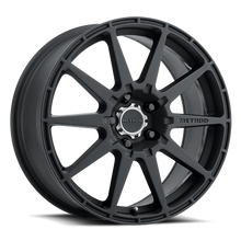 Load image into Gallery viewer, Aluminum Wheels 17x8 Rally MR501 Bolt Pattern 5 On 114.3 Offset 42 Lip Size 0 Matte Black MB 1 Piece Center Cap Method