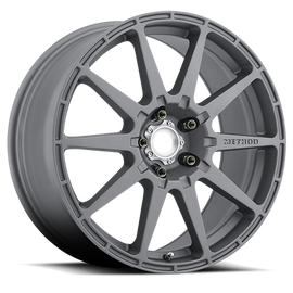 Aluminum Wheels 17x8 Rally MR501 Bolt Pattern 5 On 114.3 Offset 42 Lip Size 0 Titanium GY 1 Piece Center Cap Method