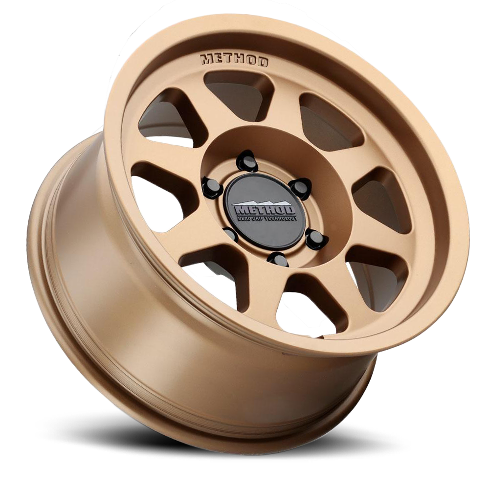 Aluminum Wheels 16x6.5 Bead Grip MR701 Bolt Pattern 6 On 180 Offset 90 Lip Size 0 Method Bronze BRZ Method