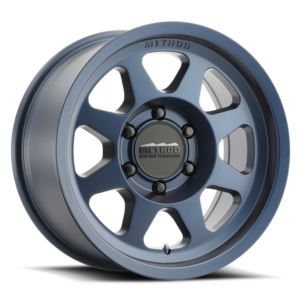 Aluminum Wheels 16x8 Bead Grip MR701 Bolt Pattern 6 On 139.7 Offset 0 Lip Size 1.42 Bahia Blue BL Method