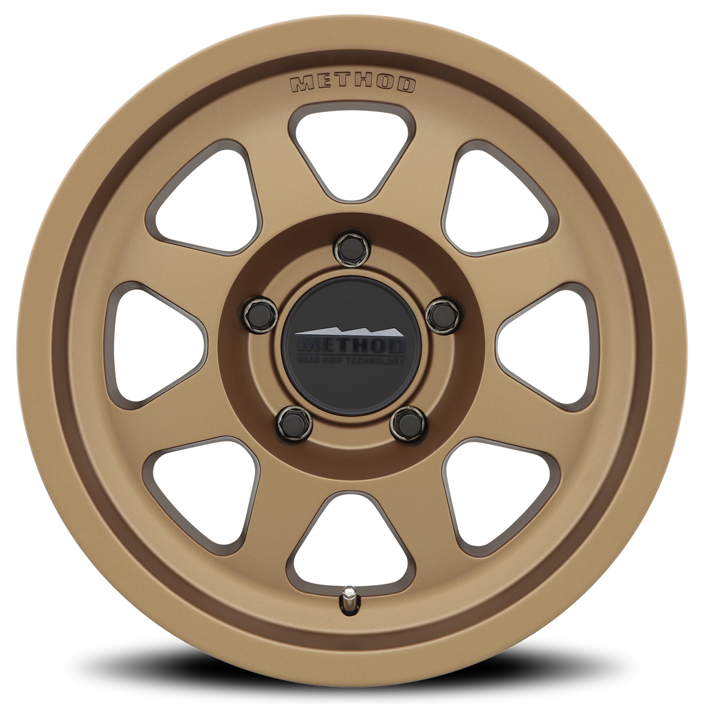 Aluminum Wheels 17x7.5 Bead Grip MR701 Bolt Pattern 5 On 130 Offset 50 Lip Size 0.98 Method Bronze BRZ Method