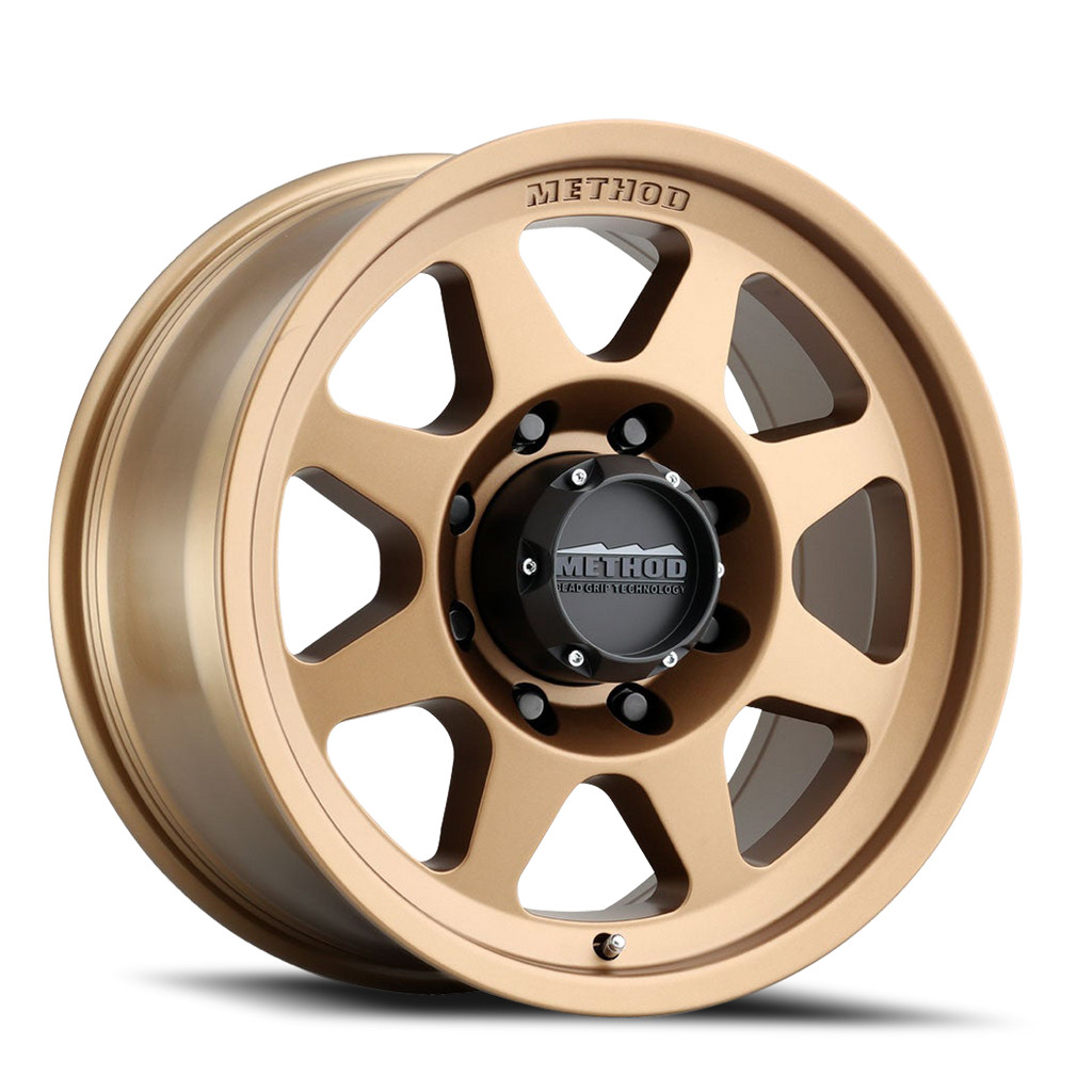 Aluminum Wheels 18x9 HD Bead Grip MR701 Bolt Pattern 8 On 165.1 Offset 18 Lip Size 1.81 Method Bronze BRZ Method