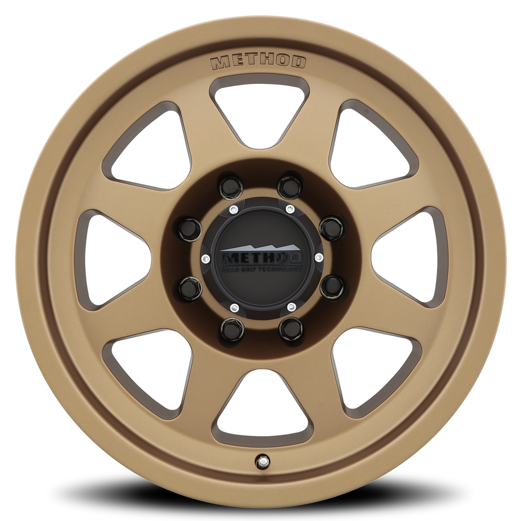 Aluminum Wheels 18x9 HD Bead Grip MR701 Bolt Pattern 8 On 165.1 Offset 18 Lip Size 1.81 Method Bronze BRZ Method