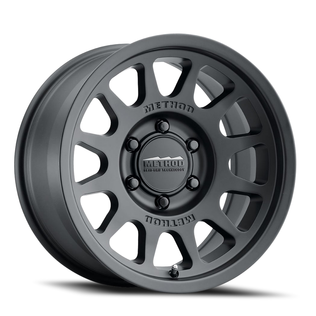 Aluminum Wheels 17x8.5 Bead Grip MR703 Bolt Pattern 6 On 135 Offset 0 Lip Size 1.18 Matte Black MB Method