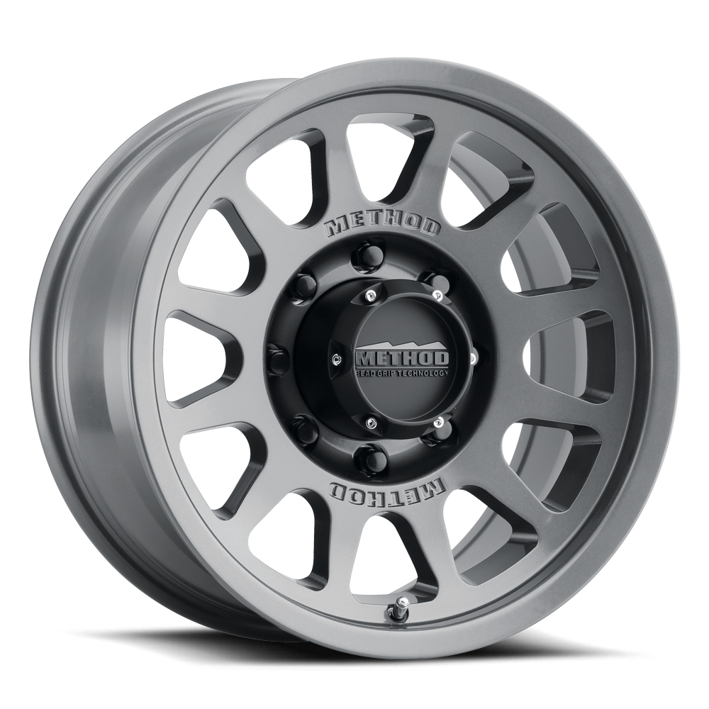 Aluminum Wheels 17x9 Bead Grip MR703 Bolt Pattern 8 On 165.1 Offset -12 Lip Size 1.18 Gloss Titanium SL Method