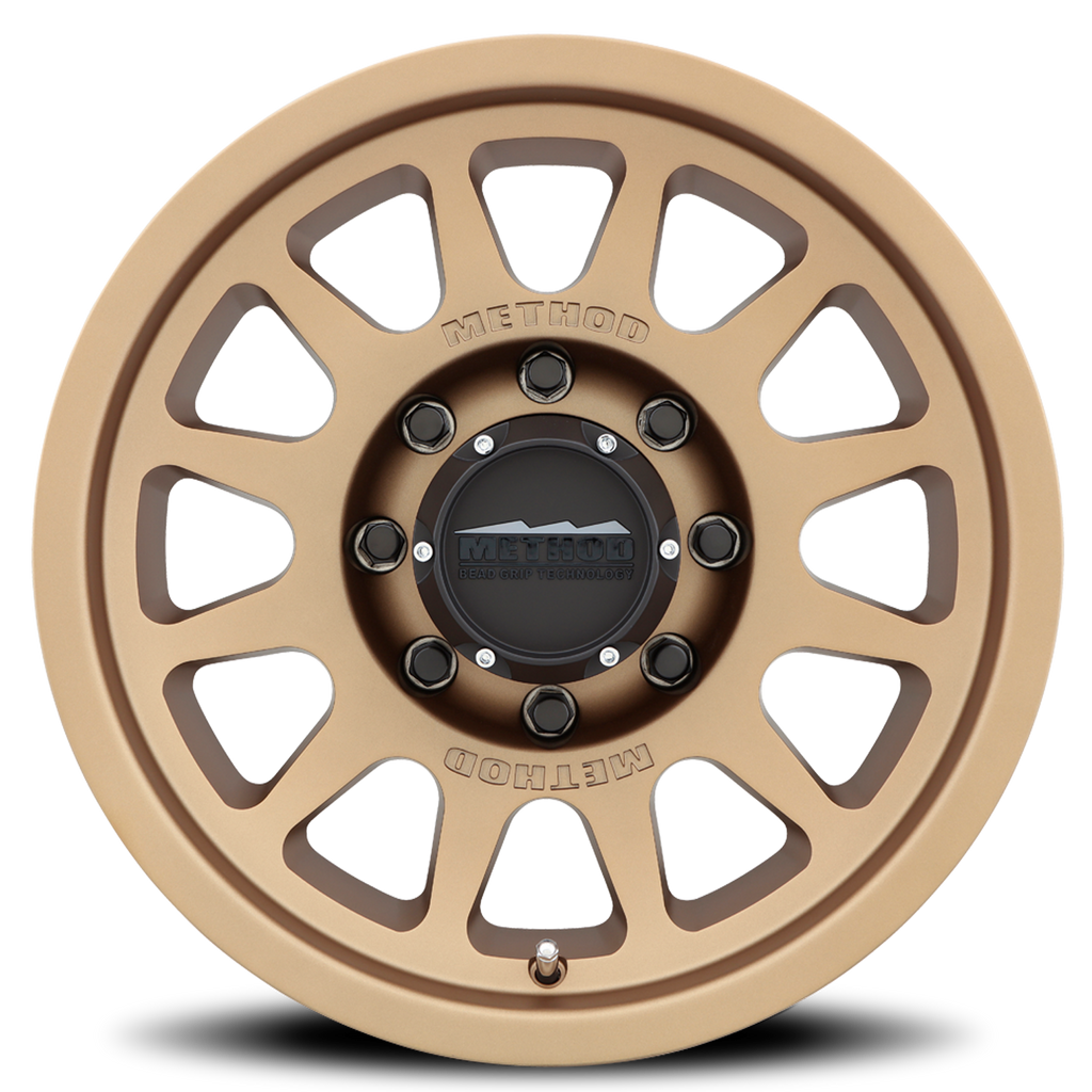 Aluminum Wheels 17x9 Bead Grip MR703 Bolt Pattern 8 On 165.1 Offset -12 Lip Size 1.18 Method Bronze BRZ Method
