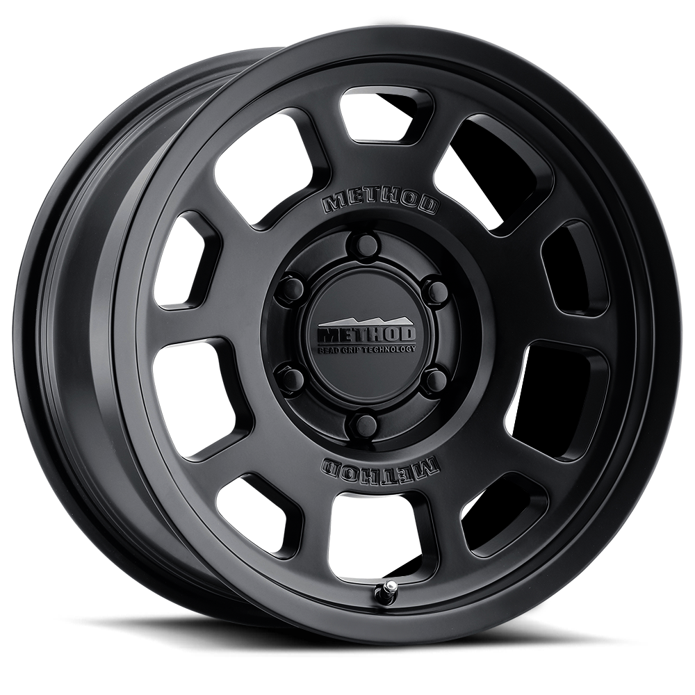 Aluminum Wheels 17x8.5 Bead Grip MR705 Bolt Pattern 5 On 127 Offset 25 Lip Size 1.22 Matte Black MB Method