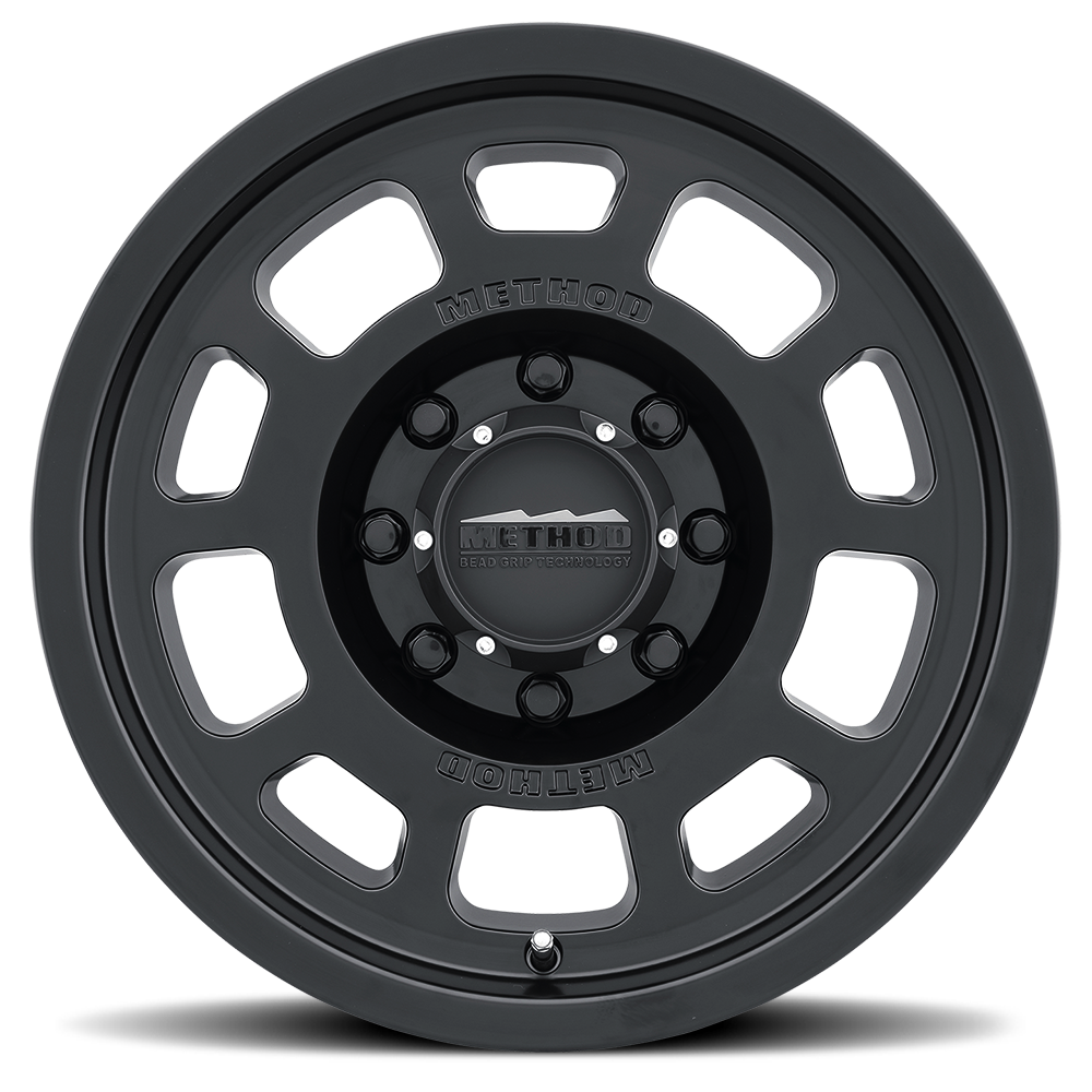 Aluminum Wheels 17x8.5 Bead Grip MR705 Bolt Pattern 8 On 165.1 Offset 0 Lip Size 1.22 Matte Black MB Method