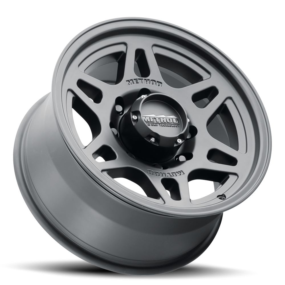 Aluminum Wheels 17x8.5 Bead Grip MR706 Bolt Pattern 8 On 165.1 Offset 0 Black BK Method