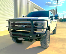 Load image into Gallery viewer, Freedom Front Bumper Extreme For 2023-2026 Ford F250/350 Superduty Non-winch Sensor Cutouts With Mesh Grill With Camera Harness Bare Metal Bodyguard Bumpers