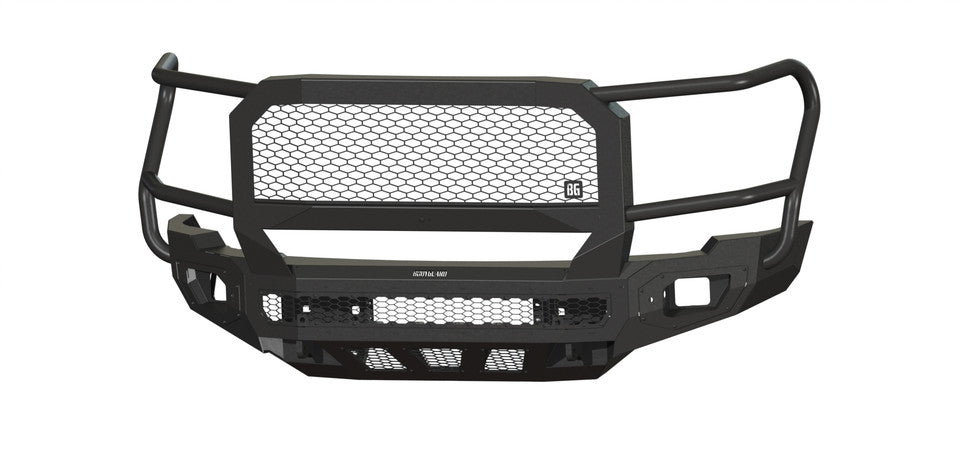 Freedom Front Bumper Extreme For 2024-2026 Sierra 2500/3500 HD Non-winch Sensor Cutouts With Mesh Grill With Camera Harness Bare Metal Bodyguard Bumpers