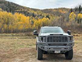 Freedom Front Bumper Extreme For 2024-2026 Sierra 2500/3500 HD Non-winch Sensor Cutouts With Mesh Grill With Camera Harness Bare Metal Bodyguard Bumpers