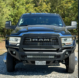 Freedom Front Bumper Extreme For 2019-2026 Ram 4500/5500 Non-winch No Sensor Cutouts With Mesh Grill With Camera Harness Texture Black Powdercoat Bodyguard Bumpers