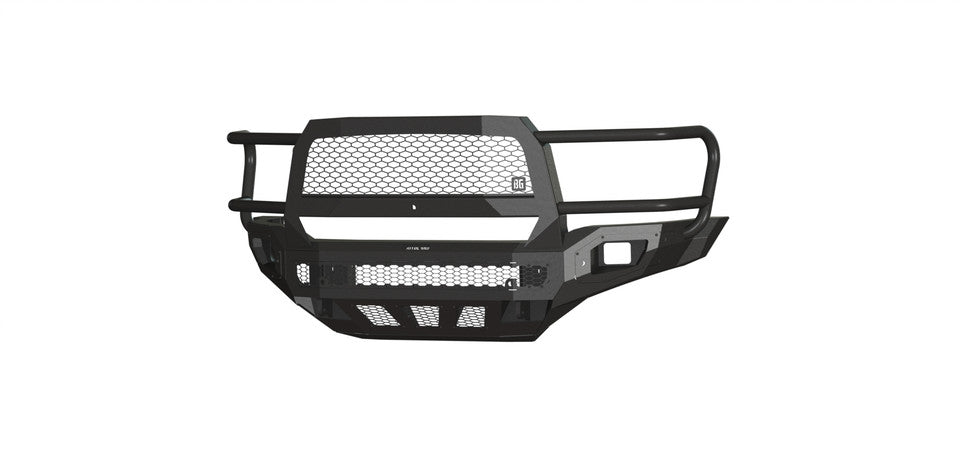 Freedom Front Bumper Extreme For 2019-2026 Ram 4500/5500 Non-winch Sensor Cutouts With Mesh Grill With Camera Harness Texture Black Powdercoat Bodyguard Bumpers