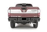 Fab Fours NT16-W3751-1 Premium Rear Bumper; 2 Stage Black Powder Coated; w/Sensors;