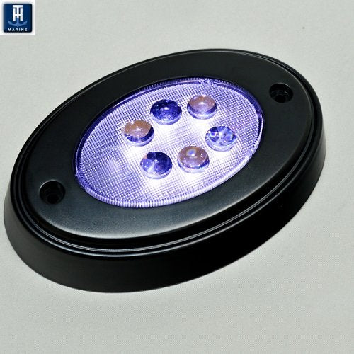 T-H MARINE OCL-1K-DP BLACK OVAL COURTESY LED W/ MNT RING