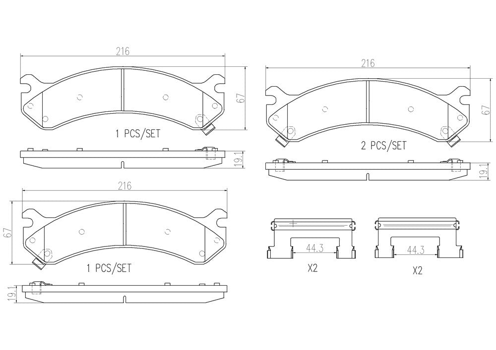 Brembo P10026N DISC BRAKE PAD SET