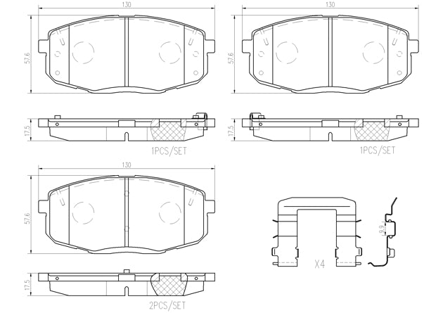 Brembo P30099N DISC BRAKE PAD SET
