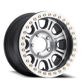 Aluminum Wheels 17x8.5 Monster Beadlock RT232 Machined Face Black -25 Offset 5 on 127 Bolt Pattern 83.82 Bore Raceline