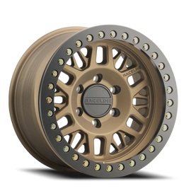 Aluminum Wheels 17x9 Ryno Cast Beadlock RT951BZ Textured Matte Bronze Black Beadlock Ring -12 Offset 8 on 165.1 Bolt Pattern 130.81 Bore Raceline