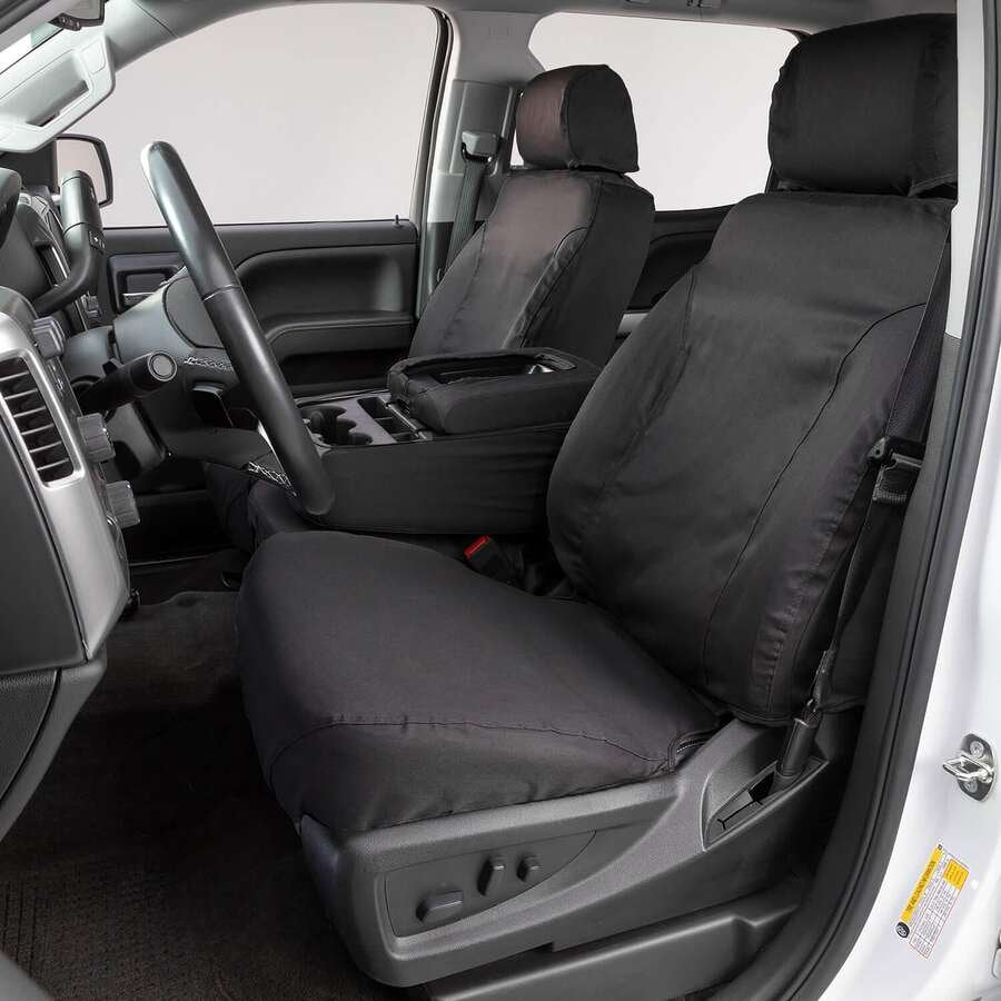 Seat Saver SS3500PCCH Polycotton SeatSaver Custom Front Row Seat Covers - Charcoal