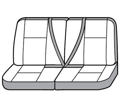 Seat Saver SS8529PCGY Polycotton SeatSaver Custom Second Row Seat Covers - Grey