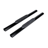 TrailFX A1536B 4 Inch Oval Straight Powder Coated Black Mild Steel Rocker Panel Mount