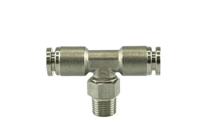 Turbosmart TS-0550-3055 1/8" NPT Tee Pushloc Fitting - Stainless Steel - 1/4"