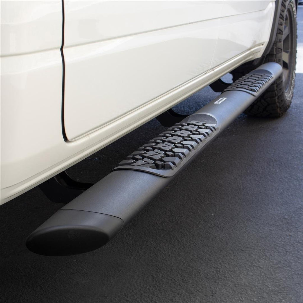 Go Rhino V3443687T V-Series V3 Aluminum Side Steps with Mounting Brackets Kit - TextBlack -Crew Max