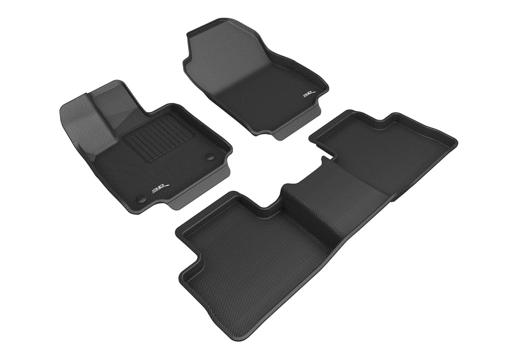 3D MATS L1TY25401509 3D KAGU FLOOR MAT 2 ROW SET BLACK