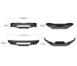Black Horse Off Road AFB-RA10-BU Matte Black Steel Armour II Front Bumper