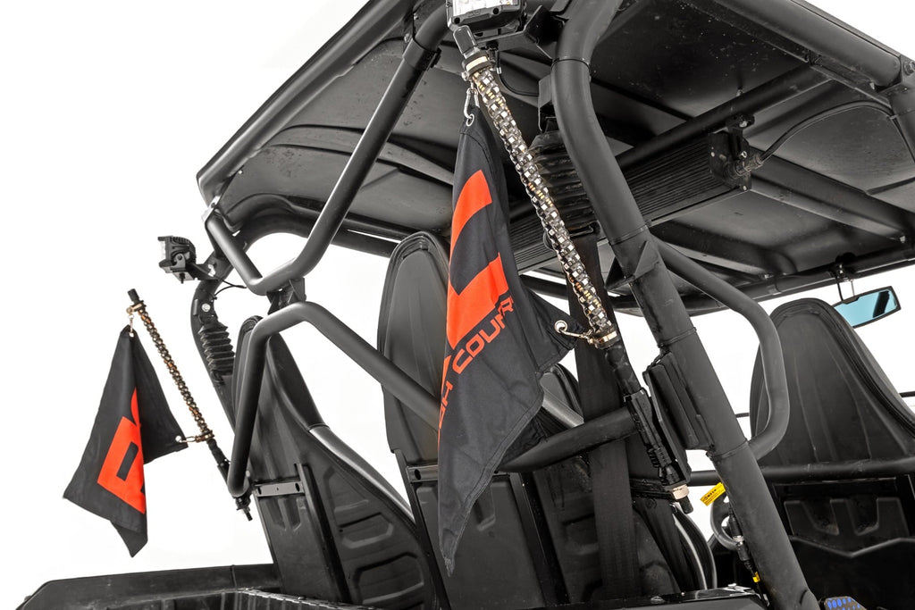 Whip Mount | Cage | 4' Multl-Color LED Whip Pair | Kawasaki Teryx4 800 