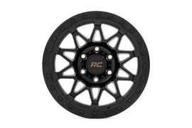 Rough Country 78 Series Wheel | Simulated Beadlock | Black | 18x9 | 5x5 | 0mm