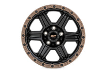 Load image into Gallery viewer, Rough Country 79 Series Wheel | One-Piece | Semi Gloss Black w/Bronze Ring | 18x9 | 6x5.5 | -12mm