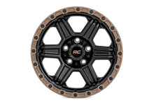 Load image into Gallery viewer, Rough Country 79 Series Wheel | One-Piece | Semi Gloss Black w/Bronze Ring | 17x8.5 | 5x4.5 | 0mm